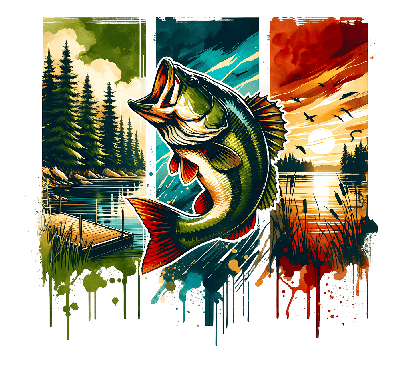 Bass Fishing Graphic Tee
