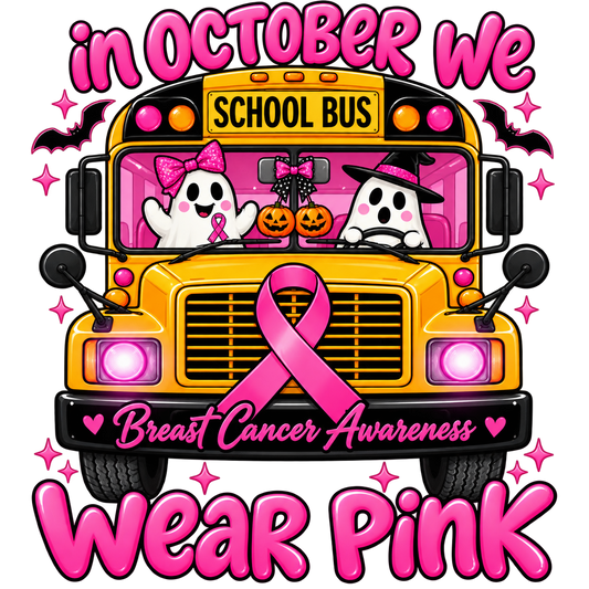School Bus Breast Cancer Graphic Tee