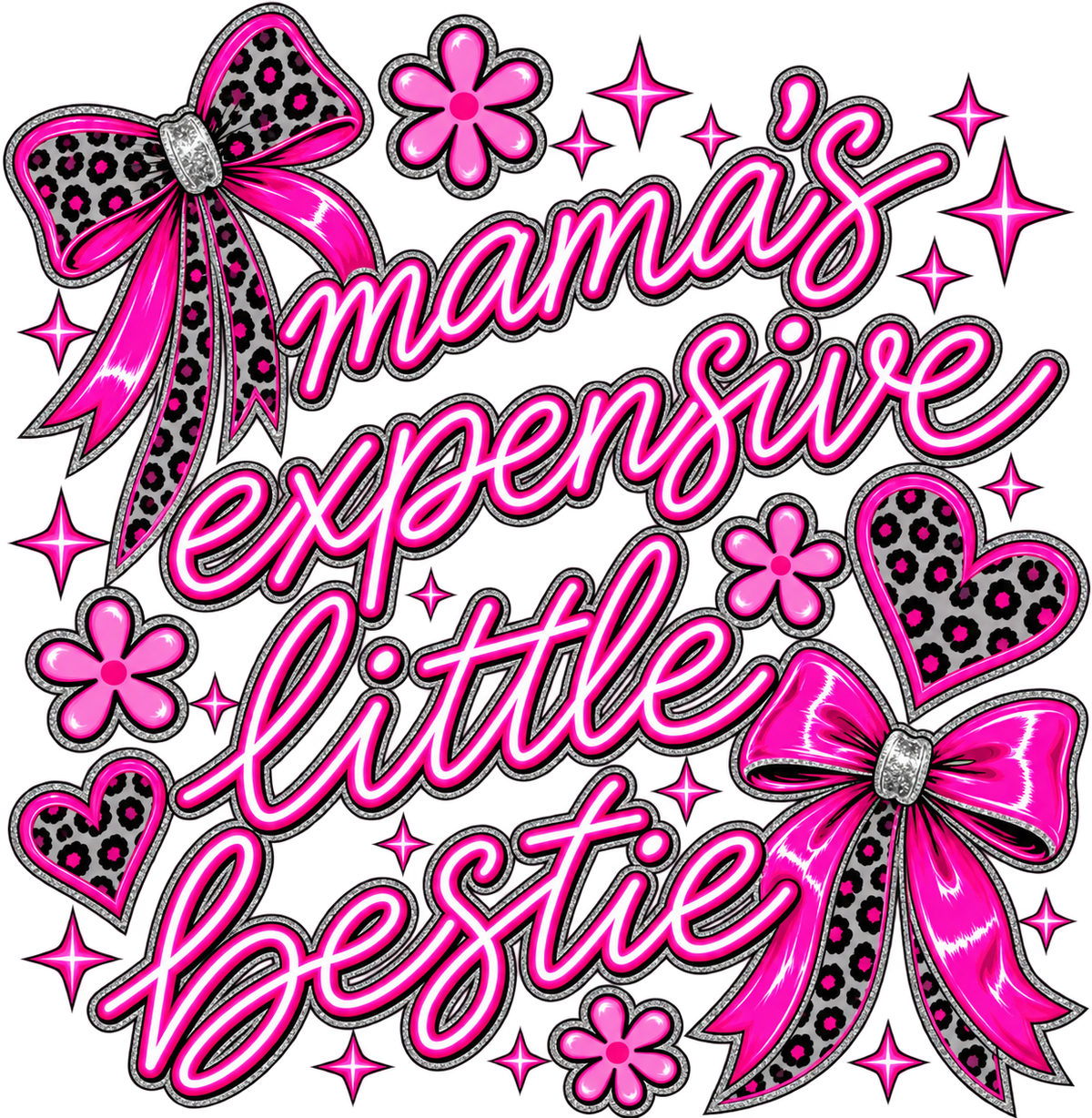 “Mama’s Expensive Little Bestie” Leopard Dress