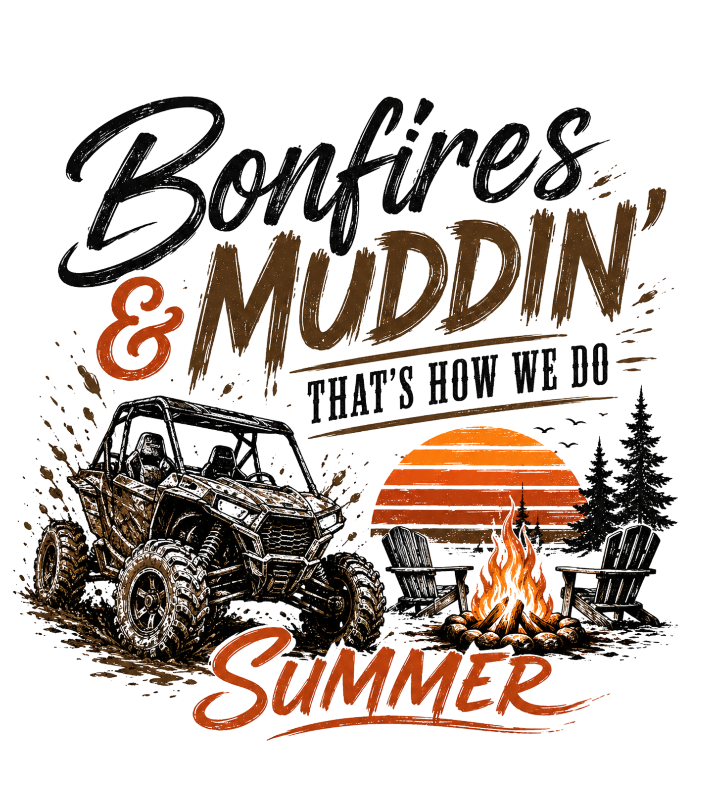 Bonfires & Muddin' Summer Graphic Tee