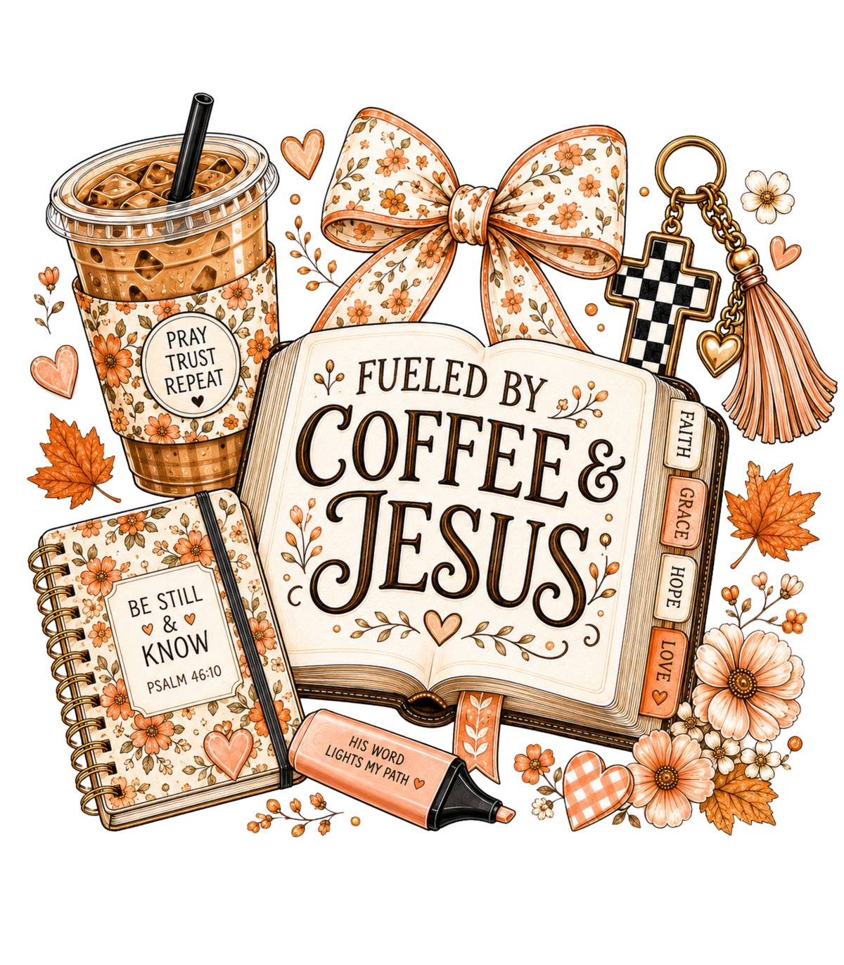 Fueled by Coffee & Jesus Decorative Towel