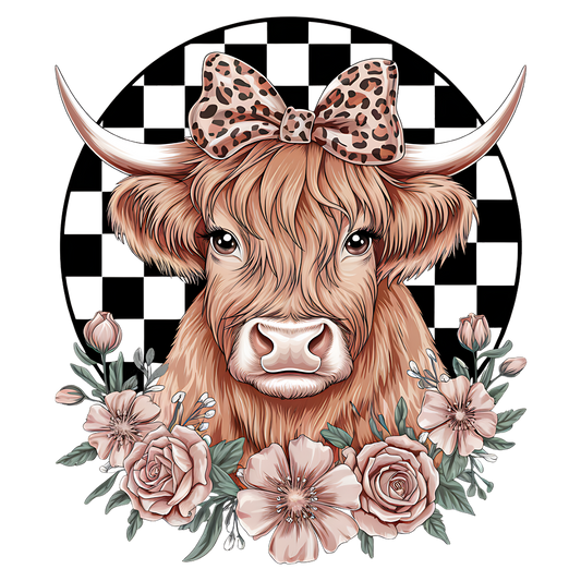 Highland Cow Floral Graphic Tee