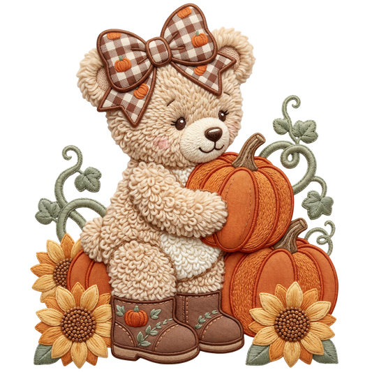 Fall Teddy Bear Decorative Towel