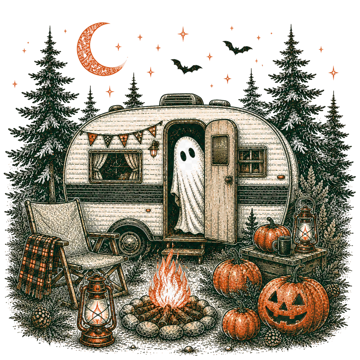 Haunted Camper Decorative Towel