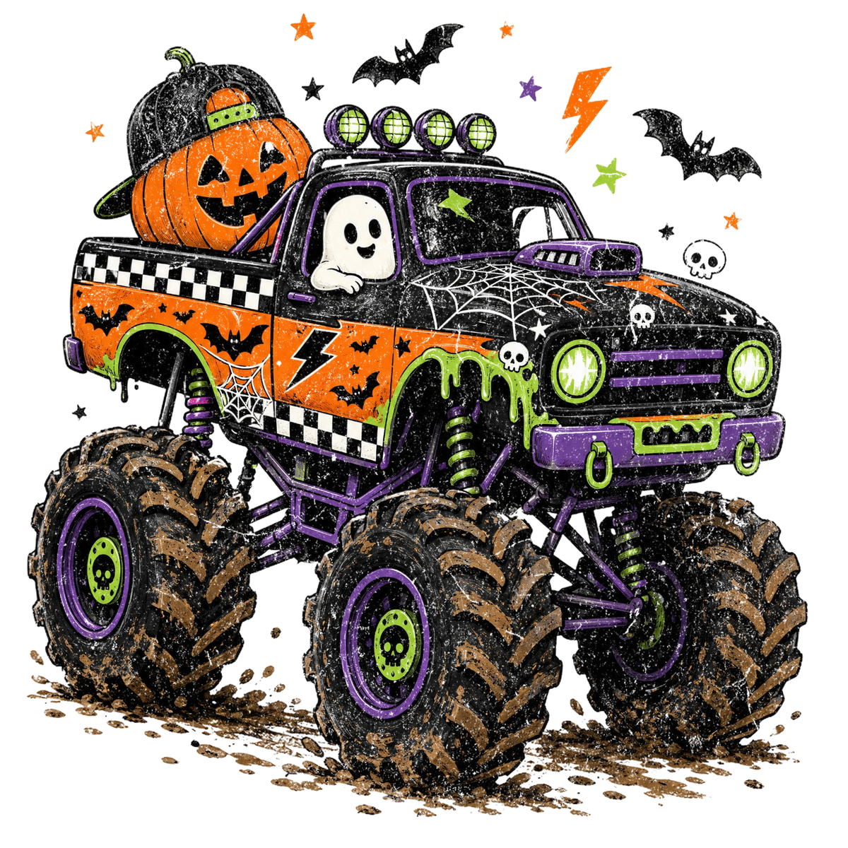 Halloween Monster Truck Youth Tee
