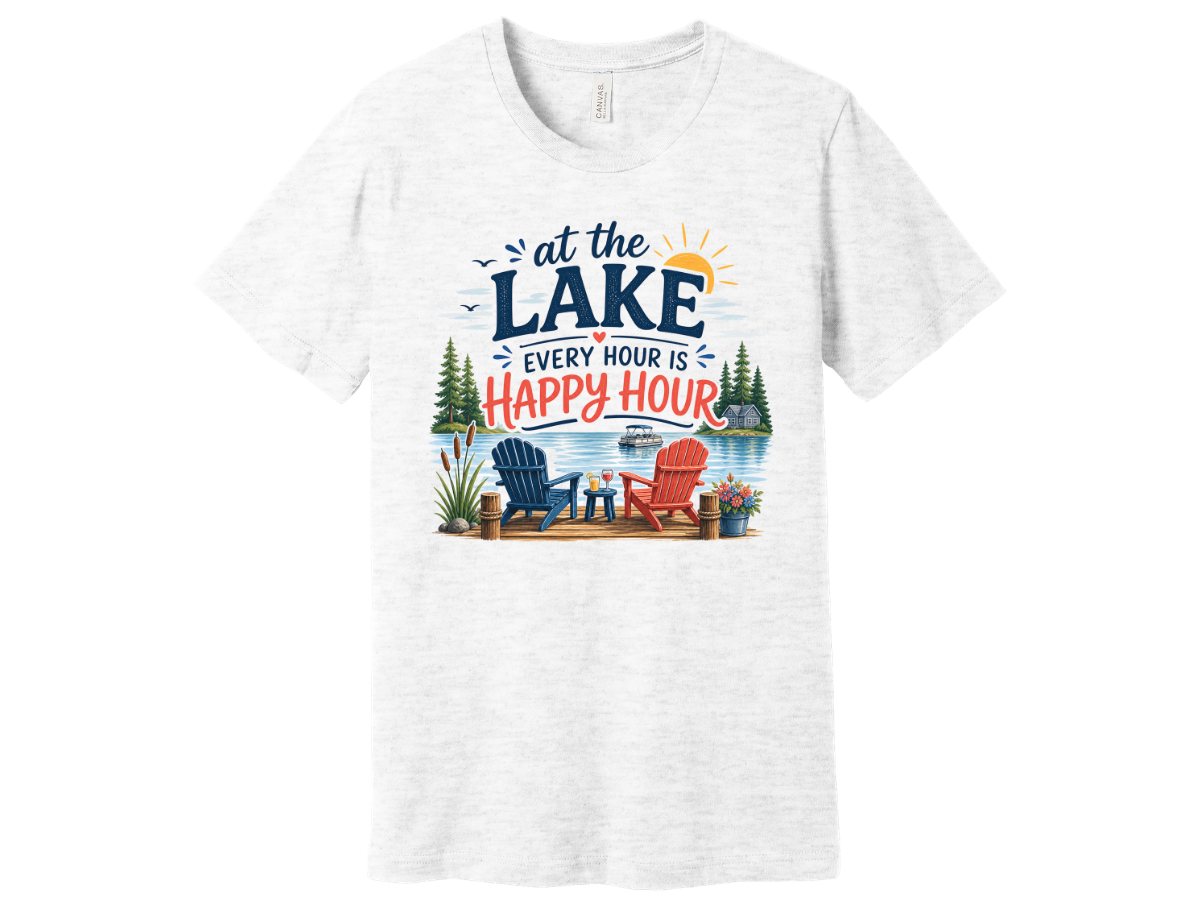 At the Lake Every Hour Is Happy Hour Graphic Tee
