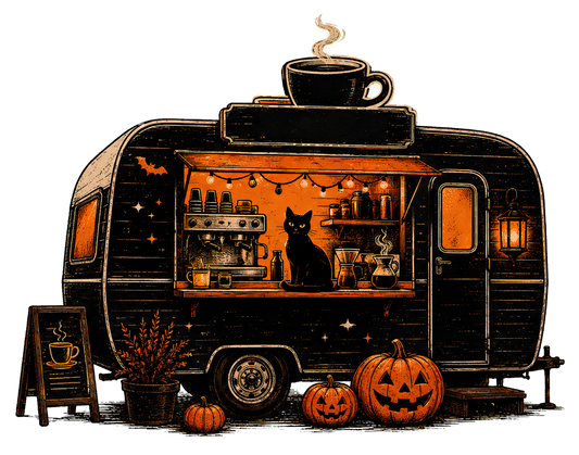 Spooky Cat Coffee Truck Hoodie