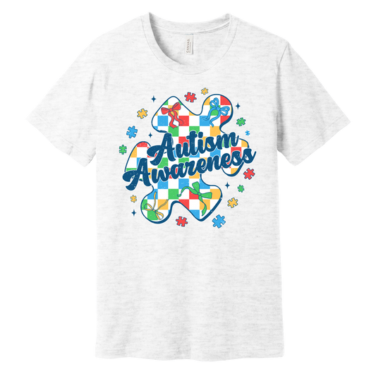 Autism Awareness Puzzle Ribbon Tee
