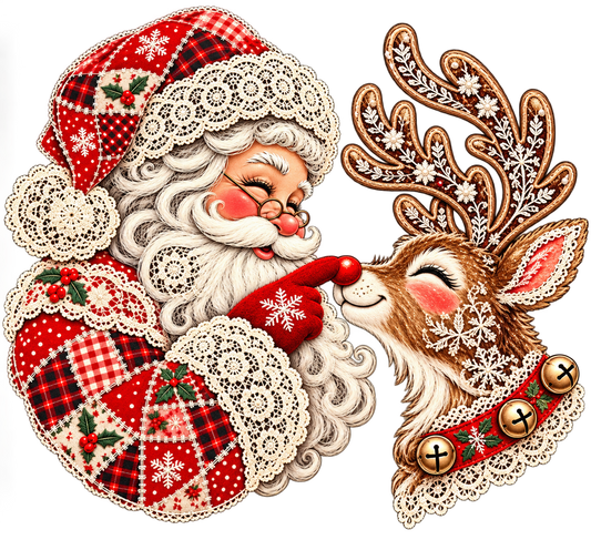 Vintage Santa and Reindeer Dress
