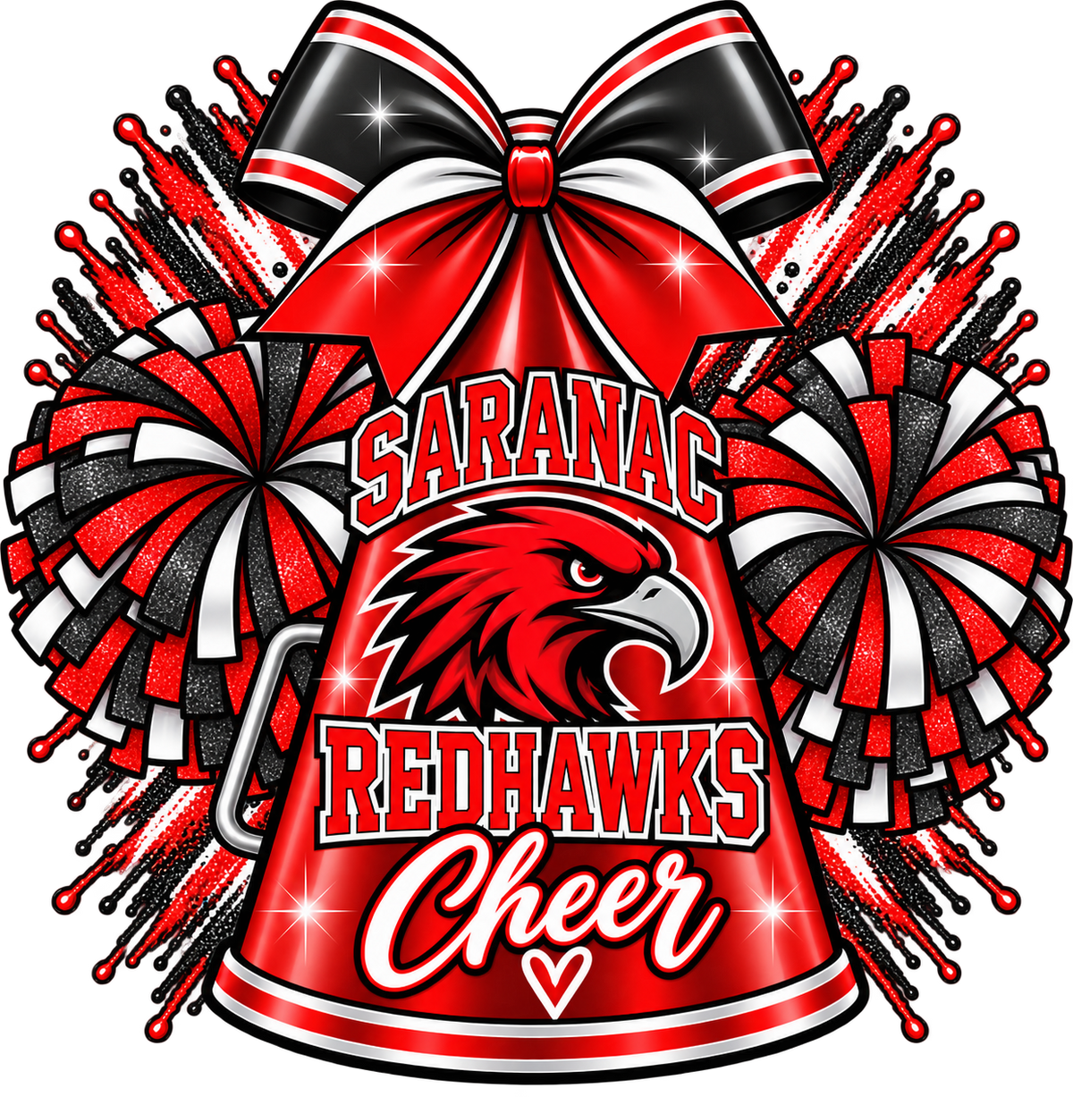 Saranac Redhawks Cheer Graphic Tee