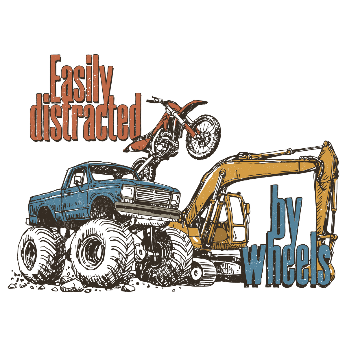 Easily Distracted by Wheels Youth Graphic Tee
