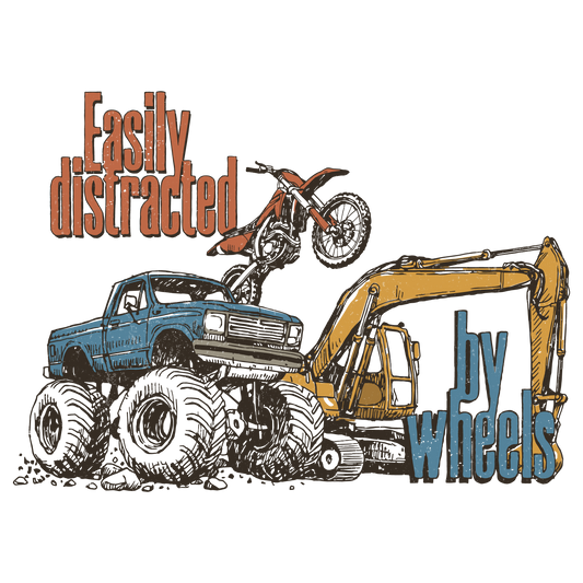Easily Distracted by Wheels Youth Graphic Tee