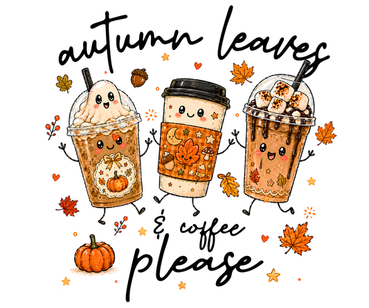Autumn Leaves & Coffee Please Decorative Towel