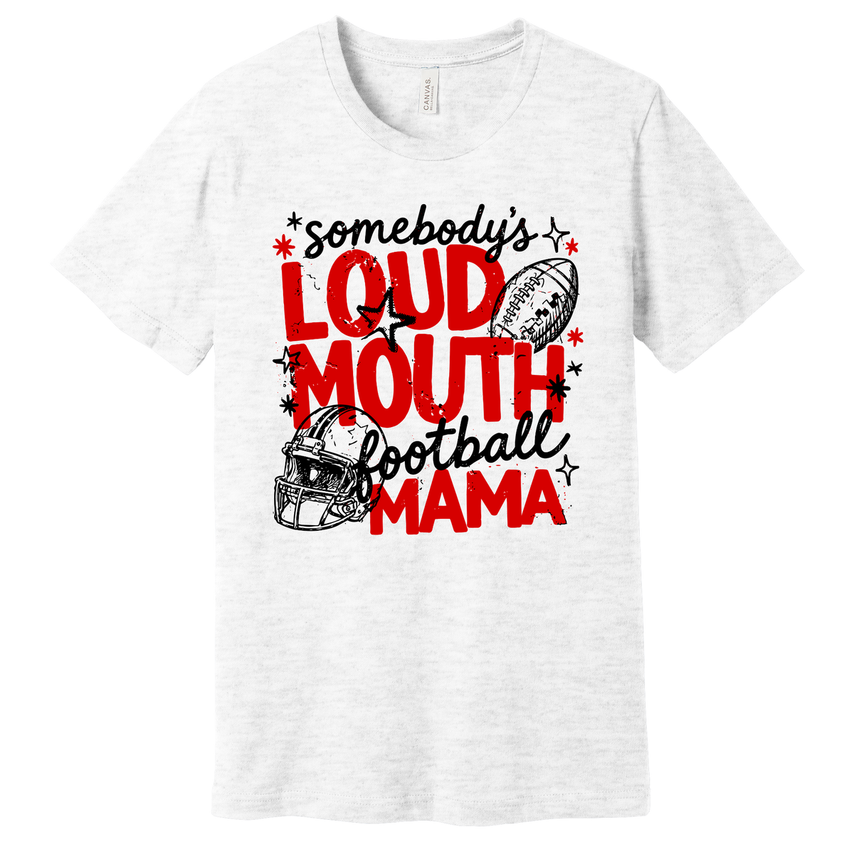 Loud Mouth Football Mama Graphic Tee (Red)