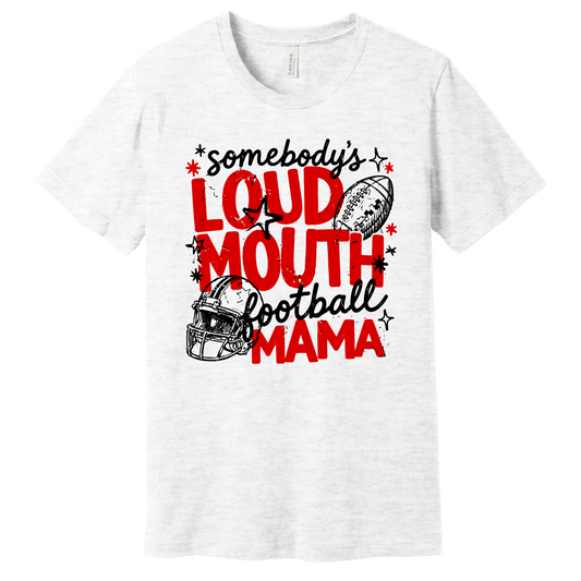 Loud Mouth Football Mama Graphic Tee (Red)