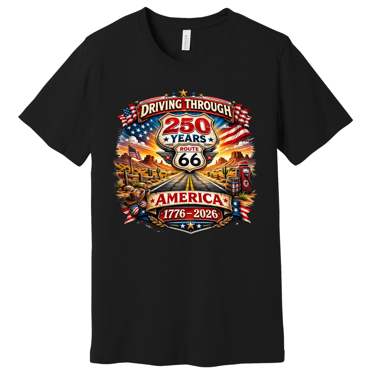 Driving Through 250 Years of America Graphic Tee