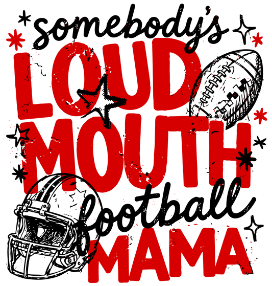 Loud Mouth Football Mama Graphic Tee (Red)