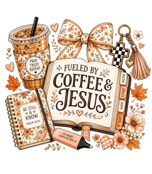 Fueled by Coffee & Jesus Decorative Towel