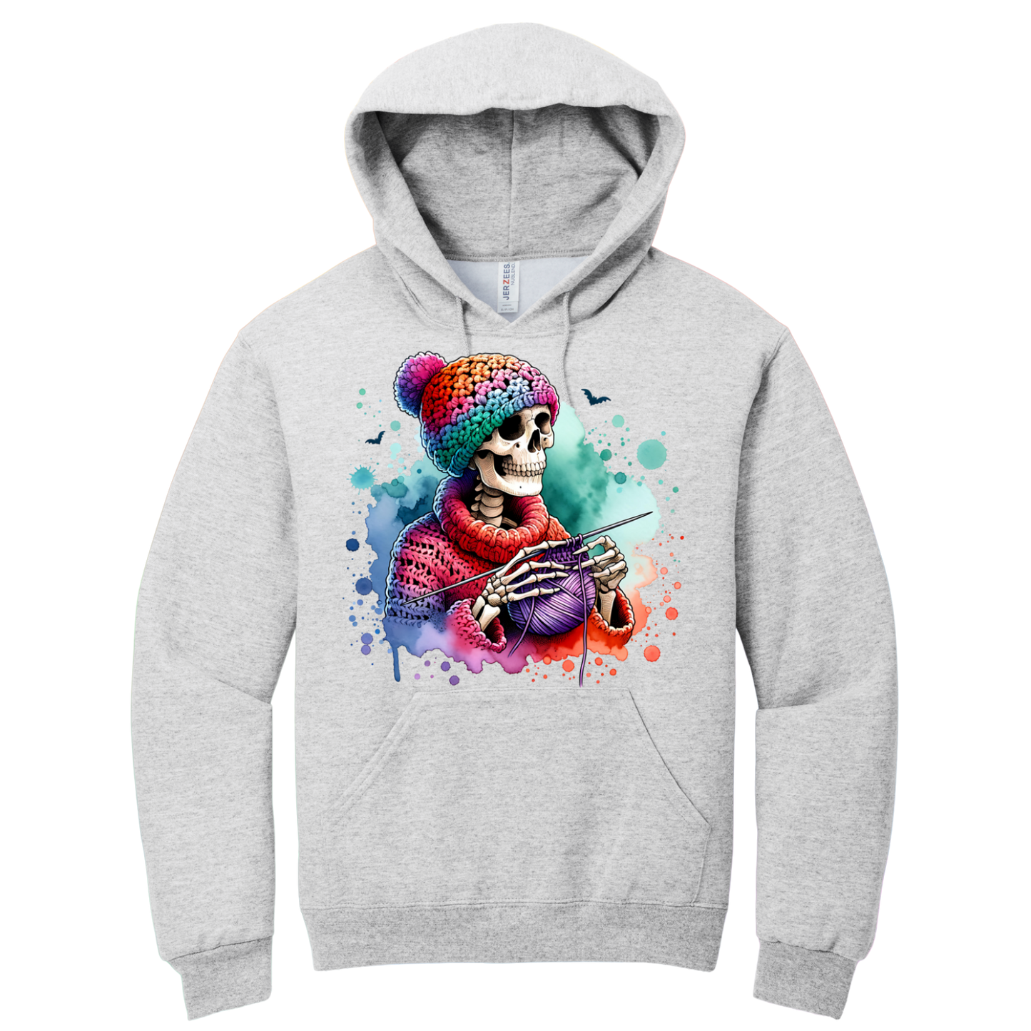 Knitting Skeleton Graphic Hoodie