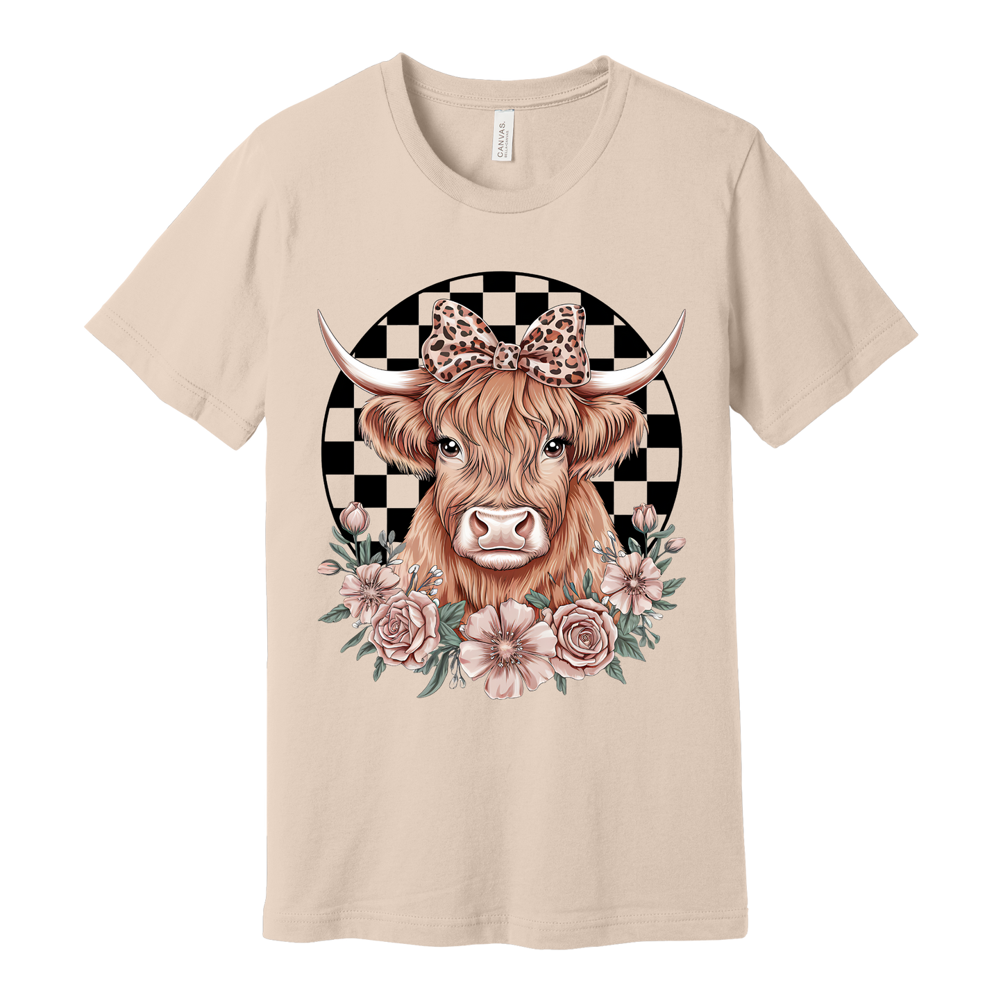 Highland Cow Floral Graphic Tee