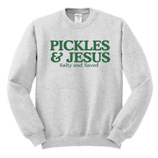 Pickles & Jesus Graphic Crewneck Sweatshirt