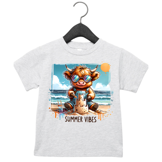 Highland Cow Summer Vibes Youth Tee