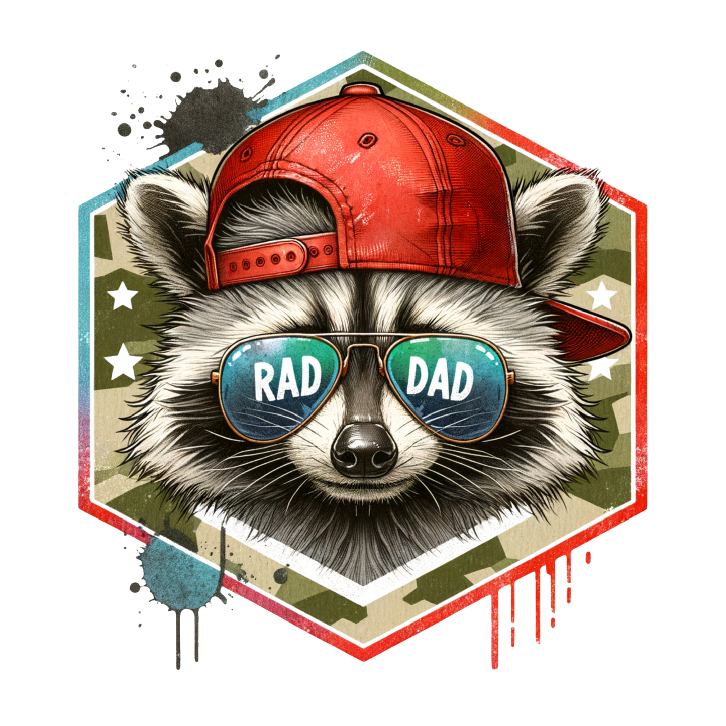 Rad Dad Raccoon Graphic Tee