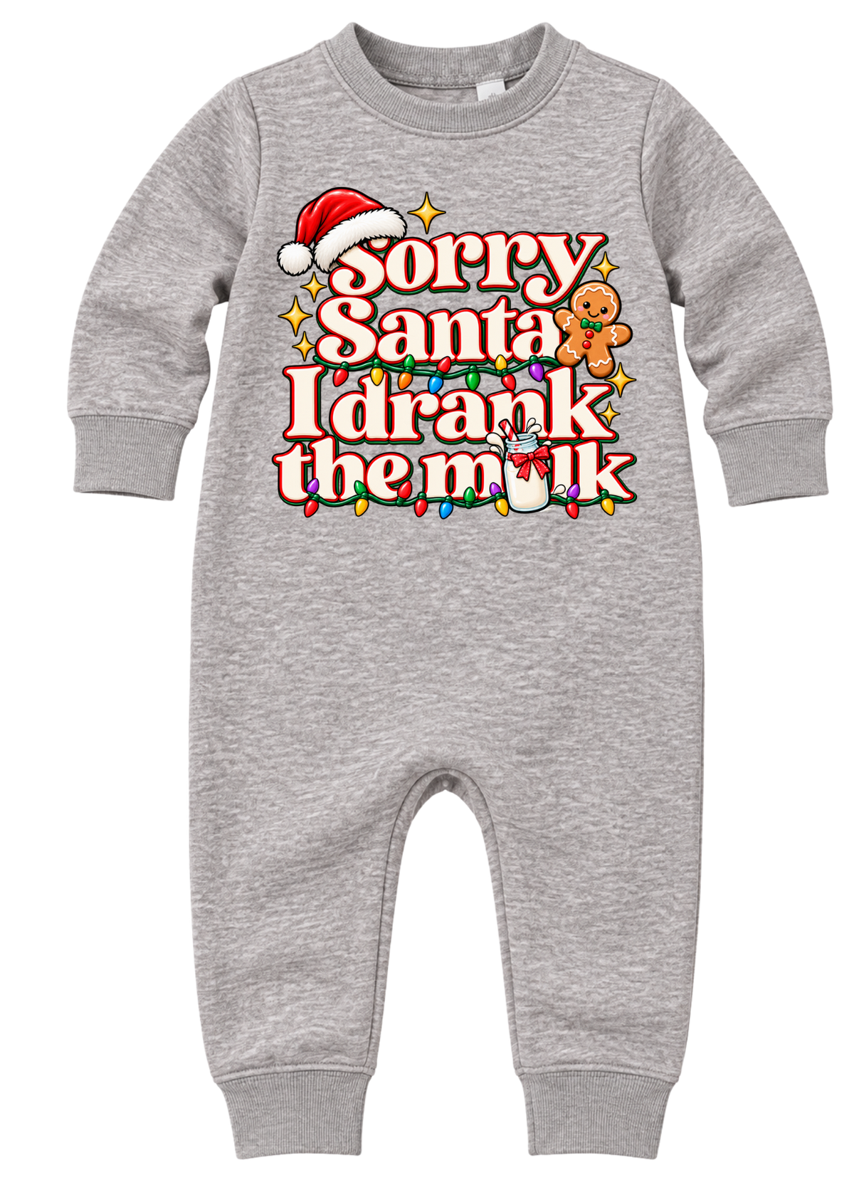 Rabbit Skins Fleece One-Piece – Sorry Santa, I Drank All the Milk