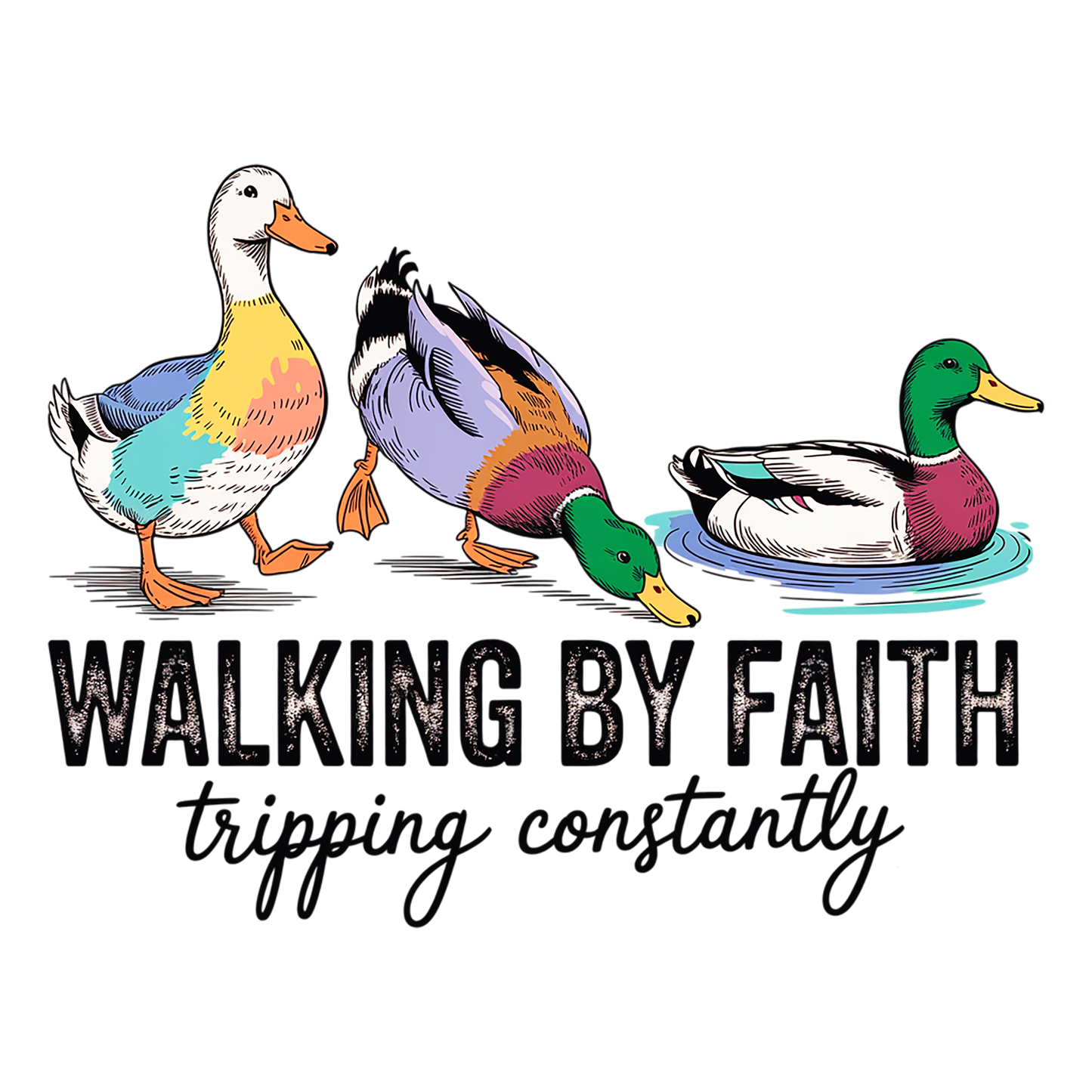 Walking by Faith Duck Graphic Hoodie