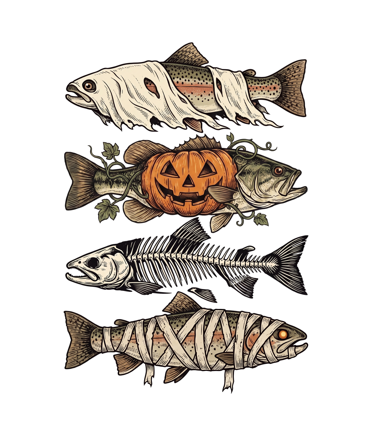 Spooky Fish Halloween Graphic Tee