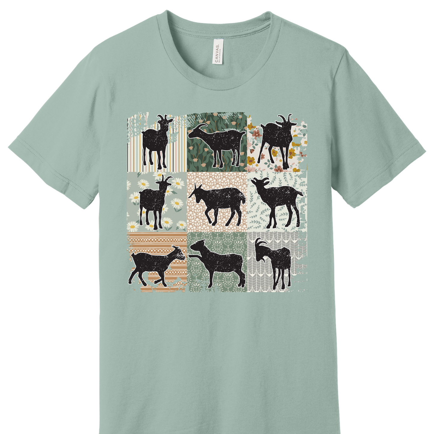 Farm Goat Patchwork Graphic Tee