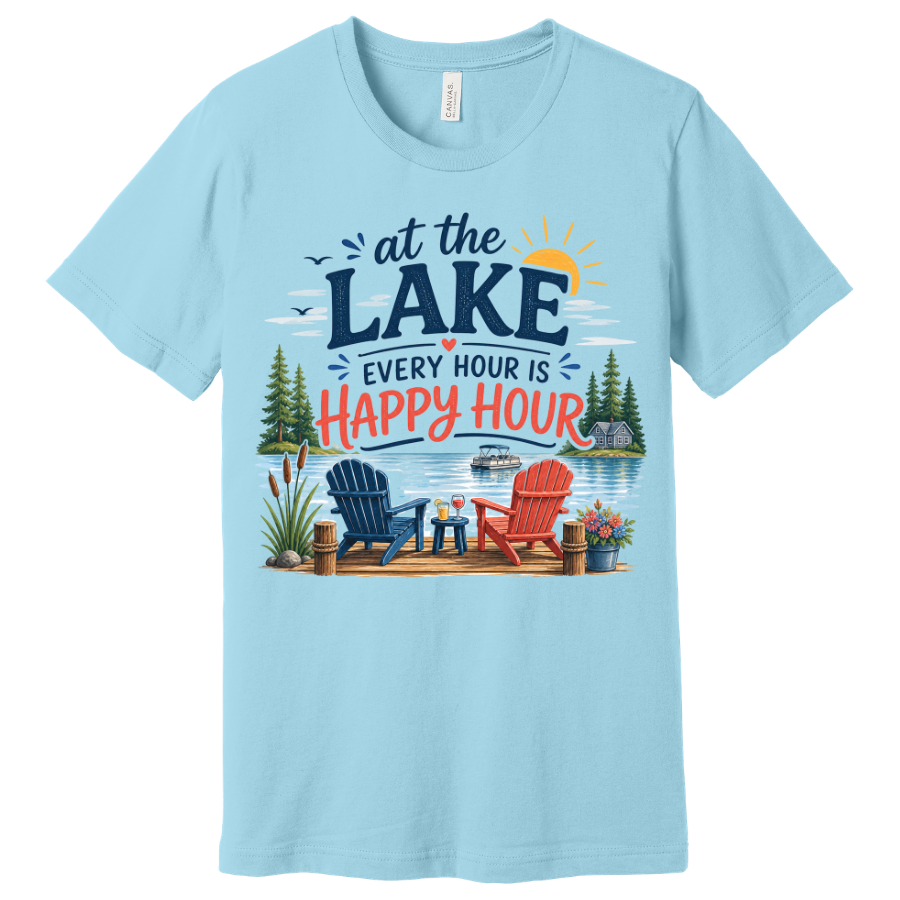 At the Lake Every Hour Is Happy Hour Graphic Tee