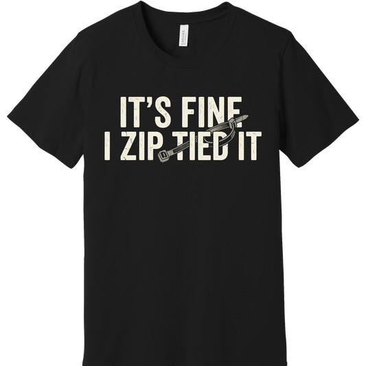 “It’s Fine, I Zip Tied It” Graphic Tee