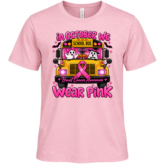 School Bus Breast Cancer Graphic Tee
