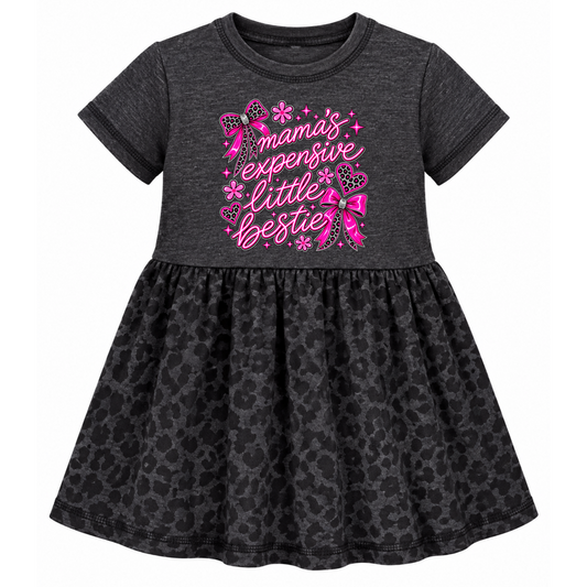 “Mama’s Expensive Little Bestie” Leopard Dress