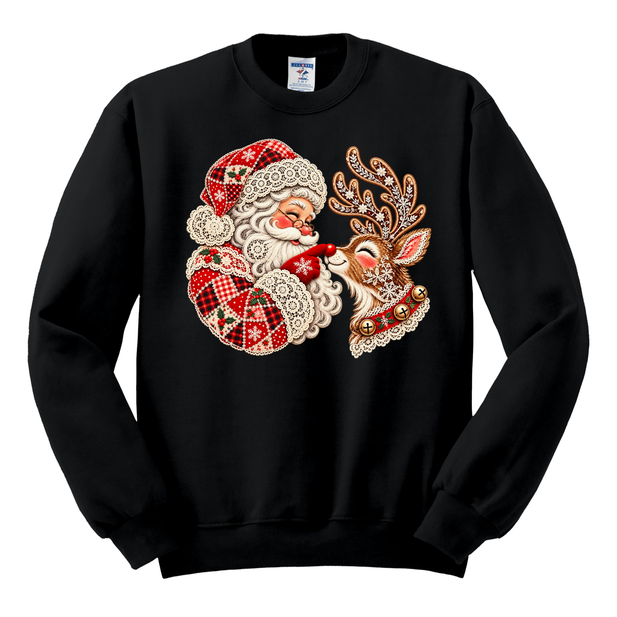 Vintage Santa & Reindeer Crewneck