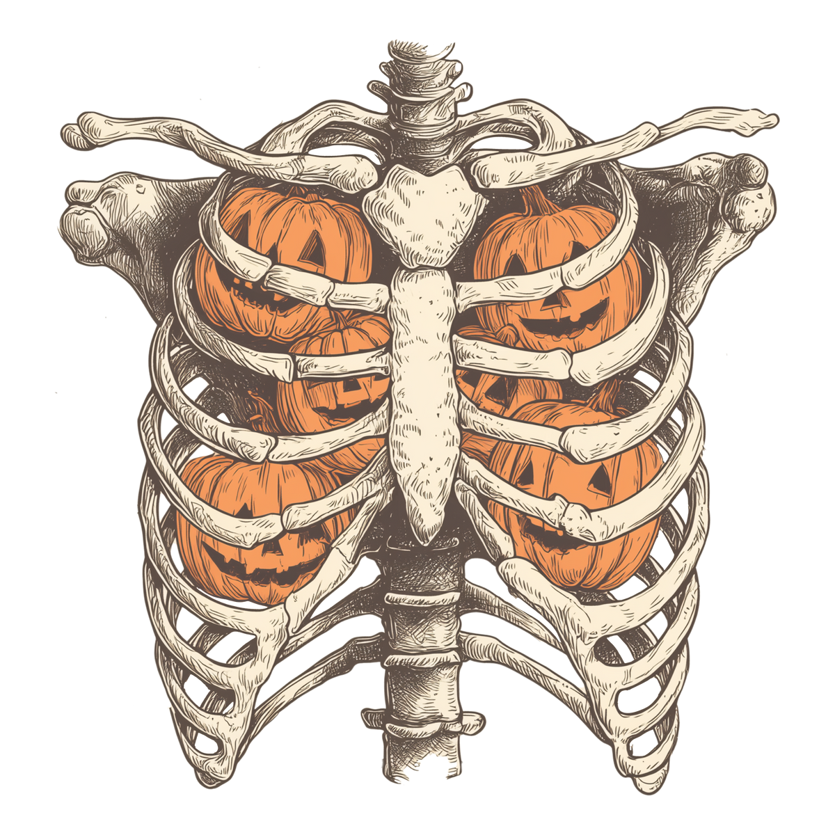 Pumpkin Ribcage Graphic Tee