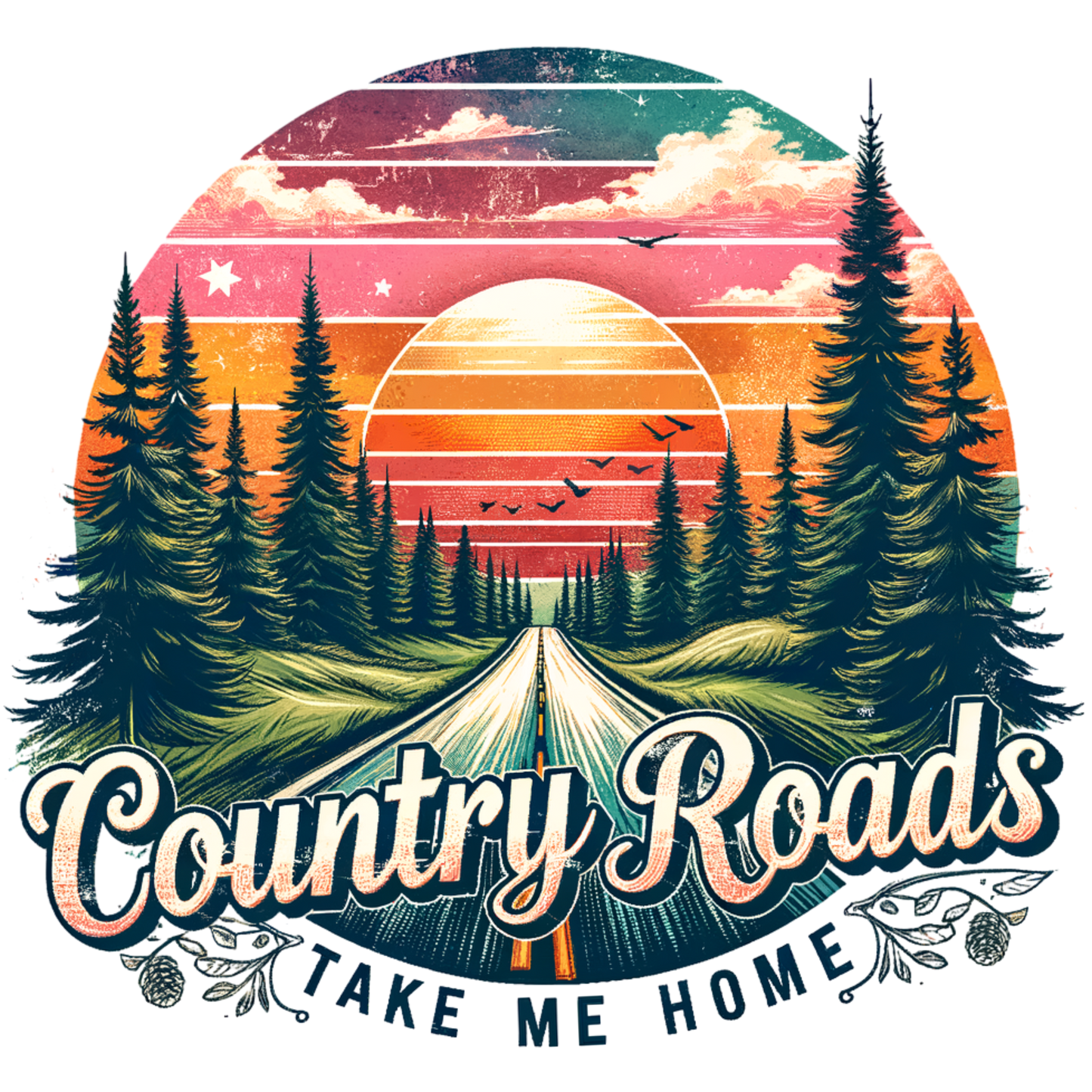 Country Roads Take Me Home Graphic Tee